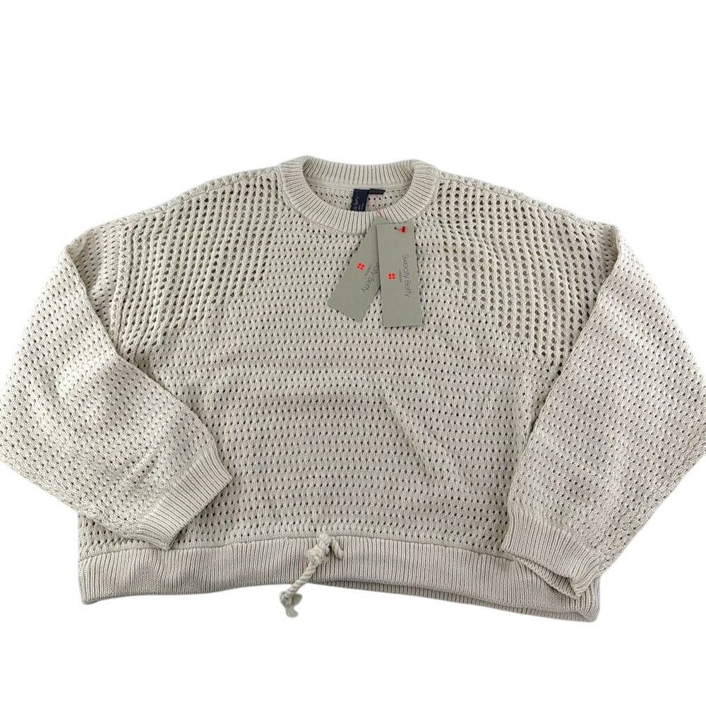 Sweaty Betty Women's Lily White Tides High Open Weave Jumper Size 12 - Picture 5 of 8